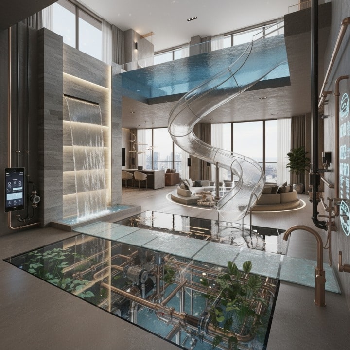 Luxury Penthouse Water Feature Installation