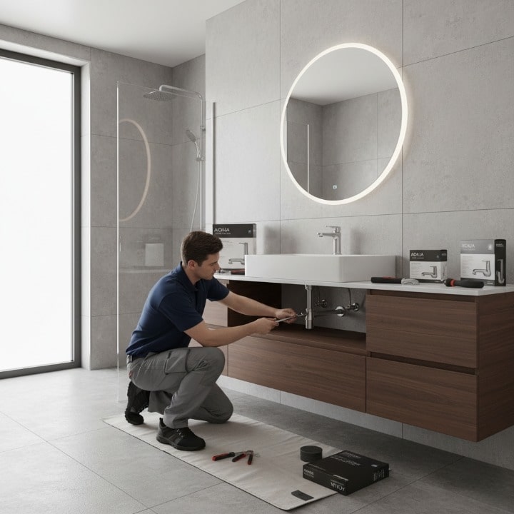 Professional plumbing fixture installation