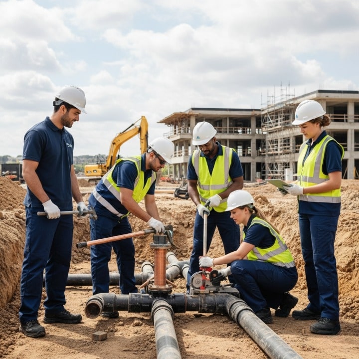 Professional plumbing team